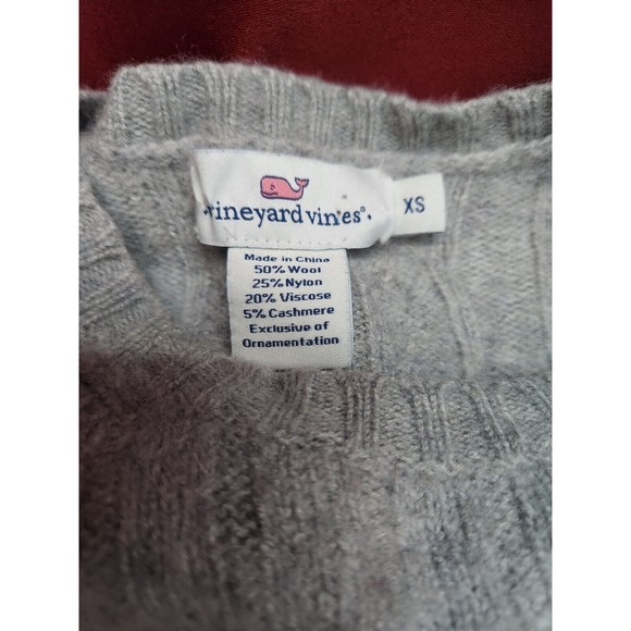 Vineyard Vines Sweater Women Small Gray Pullover Long Sleeve Knit Wool Exclusive - Picture 4 of 4